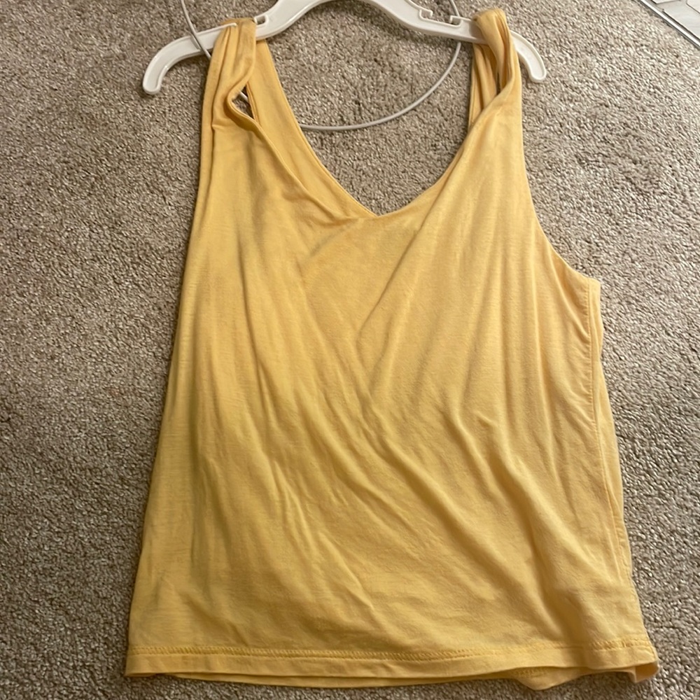Yellow tank top V-neck